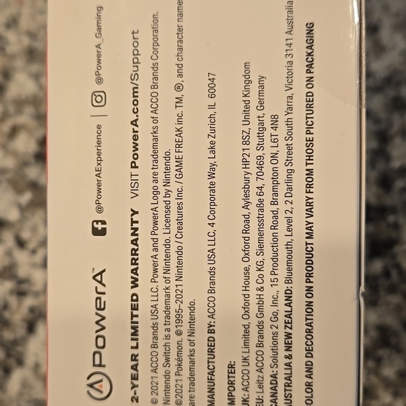 POKEMON ENHANCED WIRED CONTROLLER NINTENDO SWITCH. POWER A. PIKACHU. - Picture 5 of 7